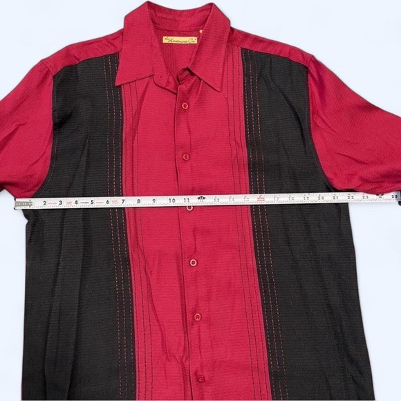 Black & Red Havanera Co Relaxed/Bowling/Cuban Button up - Picture 5 of 6